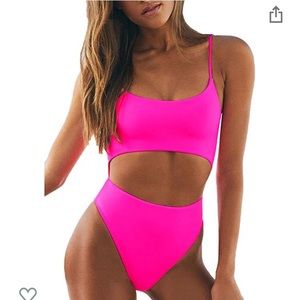 Sexy Scoop Neck with Lace Up Back, High Waisted